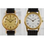 OMEGA; two lady's "De Ville" wristwatches, both with two tone cases.