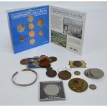 A small collection of coins including a set of Great British 1983 coins in uncirculated quality,