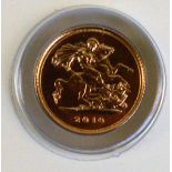 An Elizabeth II proof half sovereign, 2010.