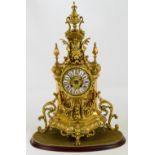 A 19th century French gilt metal mantel clock,