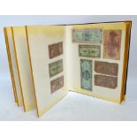 A small collection of various WWII period bank notes including three pence examples issued by