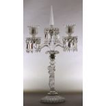 A modern Baccarat two branch candelabrum,