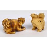 Two Japanese Meiji period carved ivory netsukes,