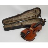 A full sized Austrian/German violin with two-piece back, length 36cm,