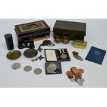 A quantity of collectors' items including a pair of opera glasses,