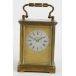 A 20th century French brass cased carriage clock,