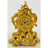 A late 19th century French gilt metal mantel clock,