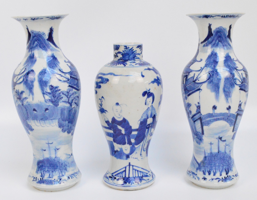 A pair of 19th century Chinese baluster vases, - Image 2 of 9