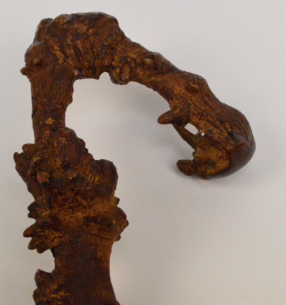 A gnarled rootwood walking stick, length 93cm. - Image 2 of 2