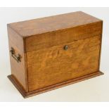 An Edwardian oak decanter box,