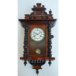 A small Vienna style eight day wall clock,