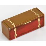 CARTIER; an 800 grade silver gilt and painted enamel trinket box in the form of a casket,