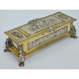 ELKINGTON & CO; a Victorian electroplated casket with gilt details,