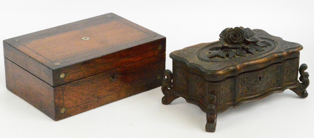 A 19th century mahogany workbox of rectangular form,