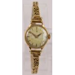 OMEGA; a 9ct yellow gold cased manual wind lady's wristwatch,