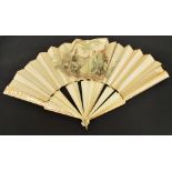 A late 18th century French, possibly Huguenot, folding fan,