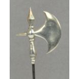 A Charles Horner hallmarked silver hat pin in the form of a halberd, Chester 1911, height of head 3.