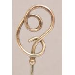 A pair of Charles Horner hallmarked silver hat pins of looped wire abstract form,