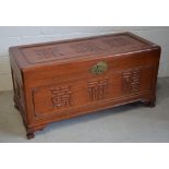 A large Chinese hardwood blanket box,