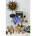 A collector's lot comprising Oriental style objects, a colourful glass desk paperweight,
