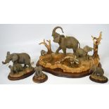 A large limited edition Royal Doulton resin figure group entitled 'The Waterhole',