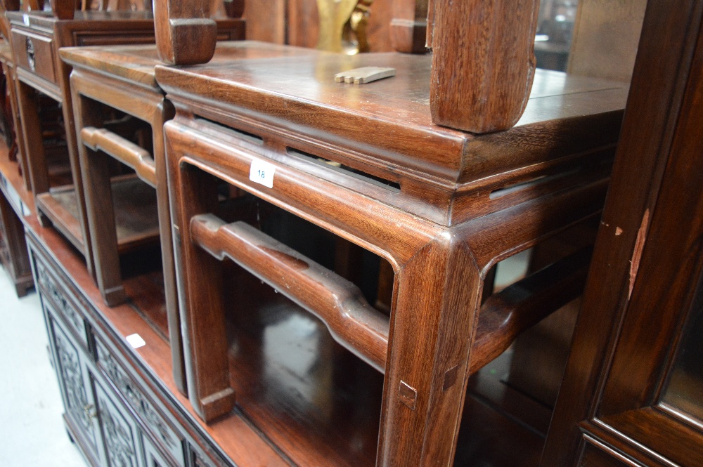 A pair of Chinese hardwood square occasional tables, - Image 3 of 4