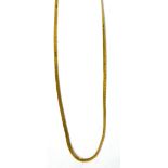 A 9ct yellow gold flat link necklace, approx 10.3g.