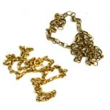 Two 9ct gold link chains, combined approx 15g.