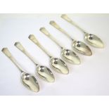 A set of six Elizabeth II hallmarked silver teaspoons, Sheffield 1960, approx 4ozt.