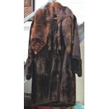 A vintage ladies' beaver lamb fur coat and a full fox fur wrap (2).