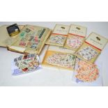 A stamp album containing European and world stamps and a quantity of loose stamps,