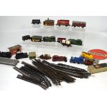 A Dinky blue GER locomotive and further railway related items to include track,