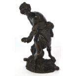 A late 19th early 20th century bronze study of a Grecian soldier or athlete, height 24cm.