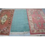 Three Chinese Superwash floral rugs, the largest measures approx 180 x 190cm.