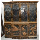A very large Oriental green display cabinet,