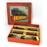 A boxed clockwork Hornby 0 gauge train tank passenger set no.41.