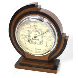 An Art Deco Short and Mason freestanding patent barometer, height 23cm.