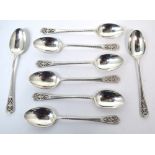 Eight Edward VII hallmarked silver teaspoons, Sheffield 1907 James Dixon & Sons, approx combined 3.