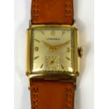 Longines; 1960s gentlemen's tank style dress watch,