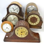 Five various 20th century mantel clocks to include an eight day Smiths example,