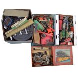 A large quantity of mainly Hornby and Meccano carriages, rolling stock and track,