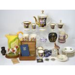 A quantity of ceramics to include a Capodimonte coffee set,