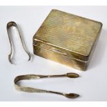A George V hallmarked silver wooden lined cigarette box, Birmingham 1927,