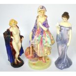Three Royal Doulton figures; HN774 'The Bather',