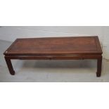 A Chinese hardwood rectangular coffee table, width 137cm.