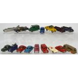 A small quantity of Dinky and Corgi playworn diecast vehicles to include two Trojan vans.