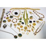 A quantity of costume jewellery comprising necklaces,