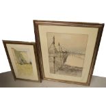 CRAWFORD; a watercolour and pen and ink, 'Sea Nets, Boddon', signed and dated lower left,