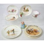 A collection of children's ceramics to include a Carlton ware baby's plate,