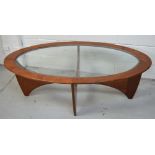 A retro G-Plan teak oval occasional table, length 120cm.